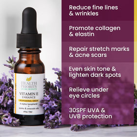 Health Priority Naturals oil texture on palm showing lightweight absorption benefit