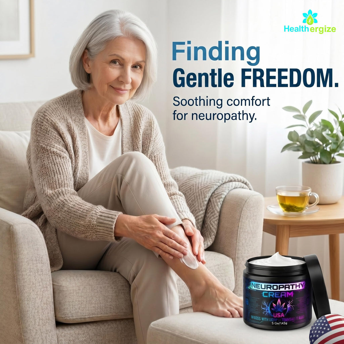 Healthergize hemp oil detail emphasizing deep nourishment benefit