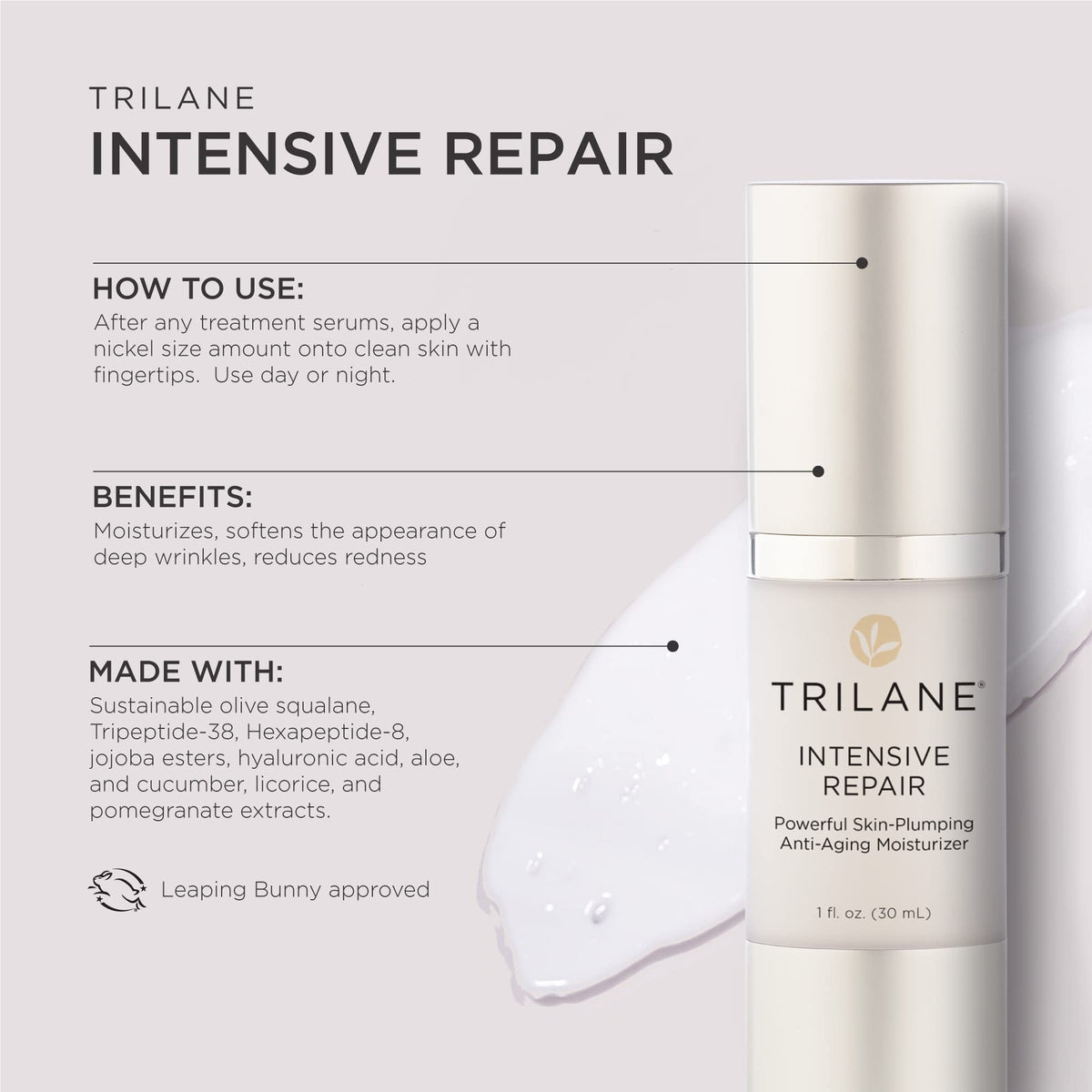 Healthy Directions texture close-up highlighting creamy squalane-rich formula
