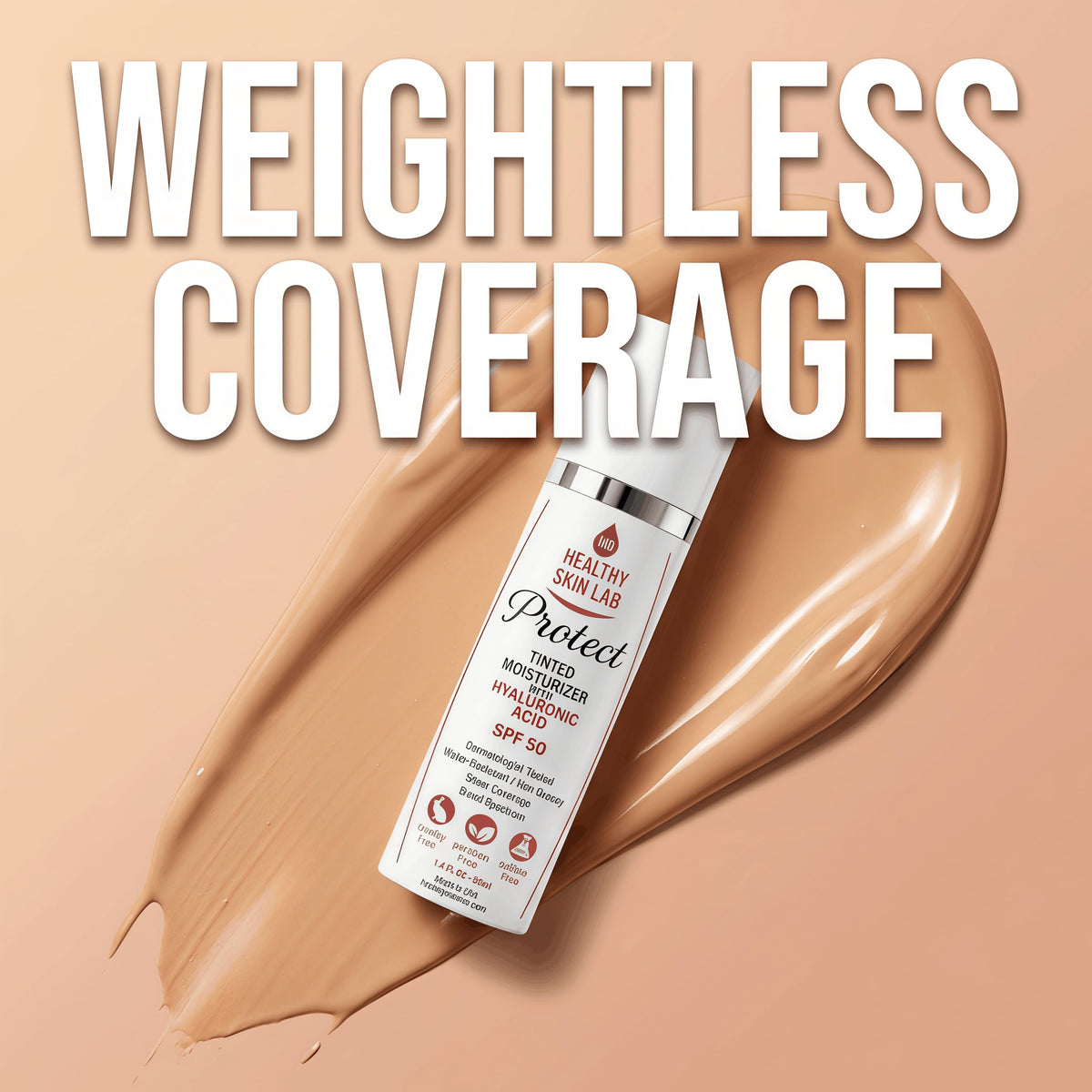 Healthy Skin Lab applied on hand to show sheer tint and hydration benefit