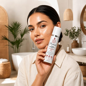 Healthy Skin Lab face before and after showing natural coverage improvement