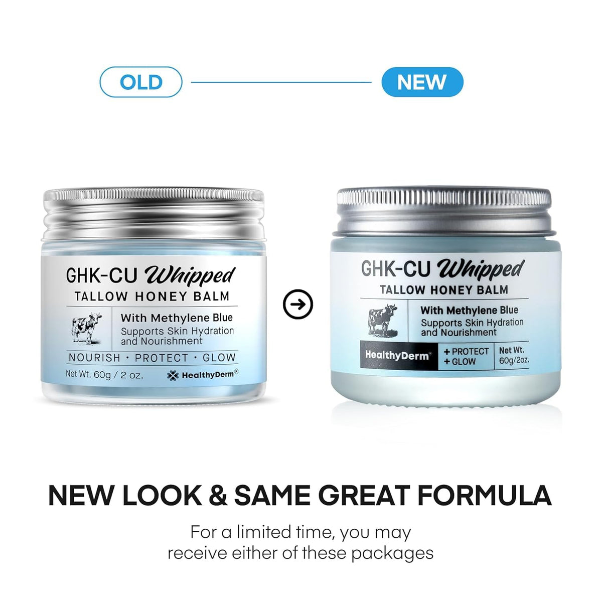 HealthyDerm texture close-up of smooth blue balm for quick absorption