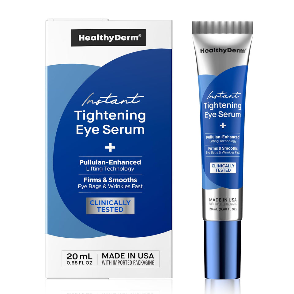 HealthyDerm front tube showing packaging and product benefit of instant lift