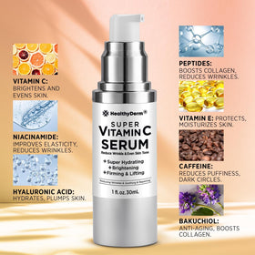 HealthyDerm mature woman applying serum for refreshed, firmer-looking skin