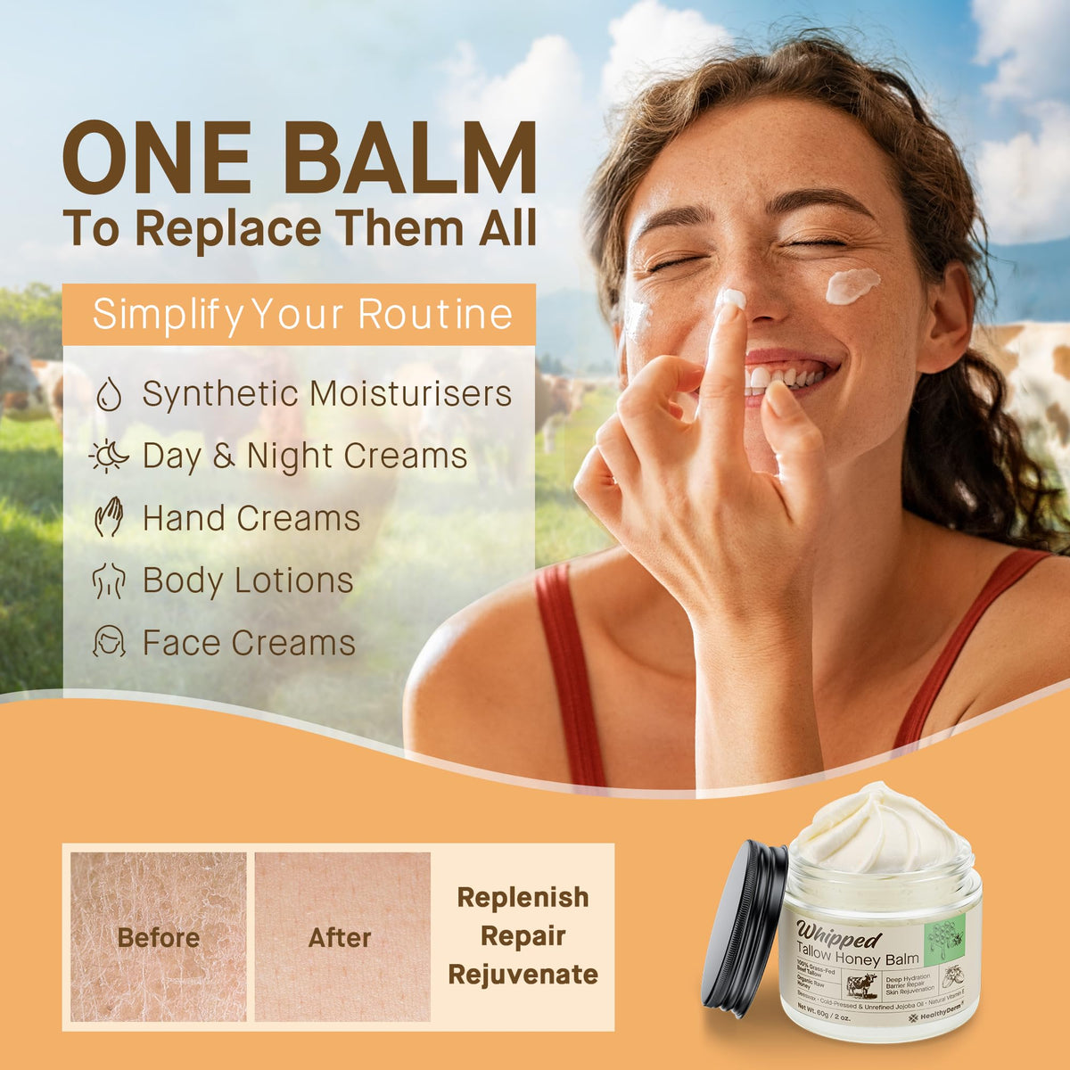 HealthyDerm natural lifestyle setting with balm in warm bathroom for daily ritual