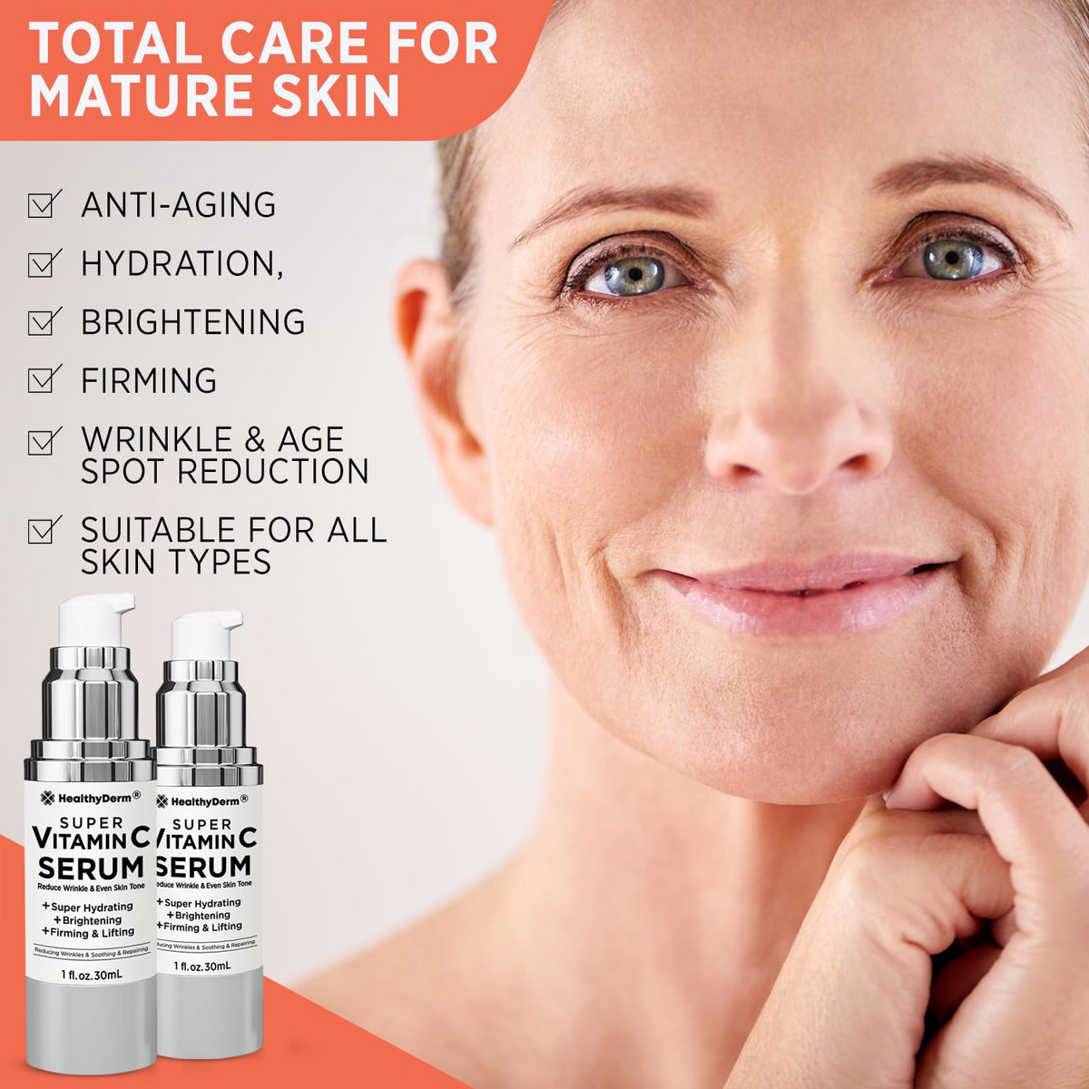 HealthyDerm serum bottle next to night balm for layered moisture