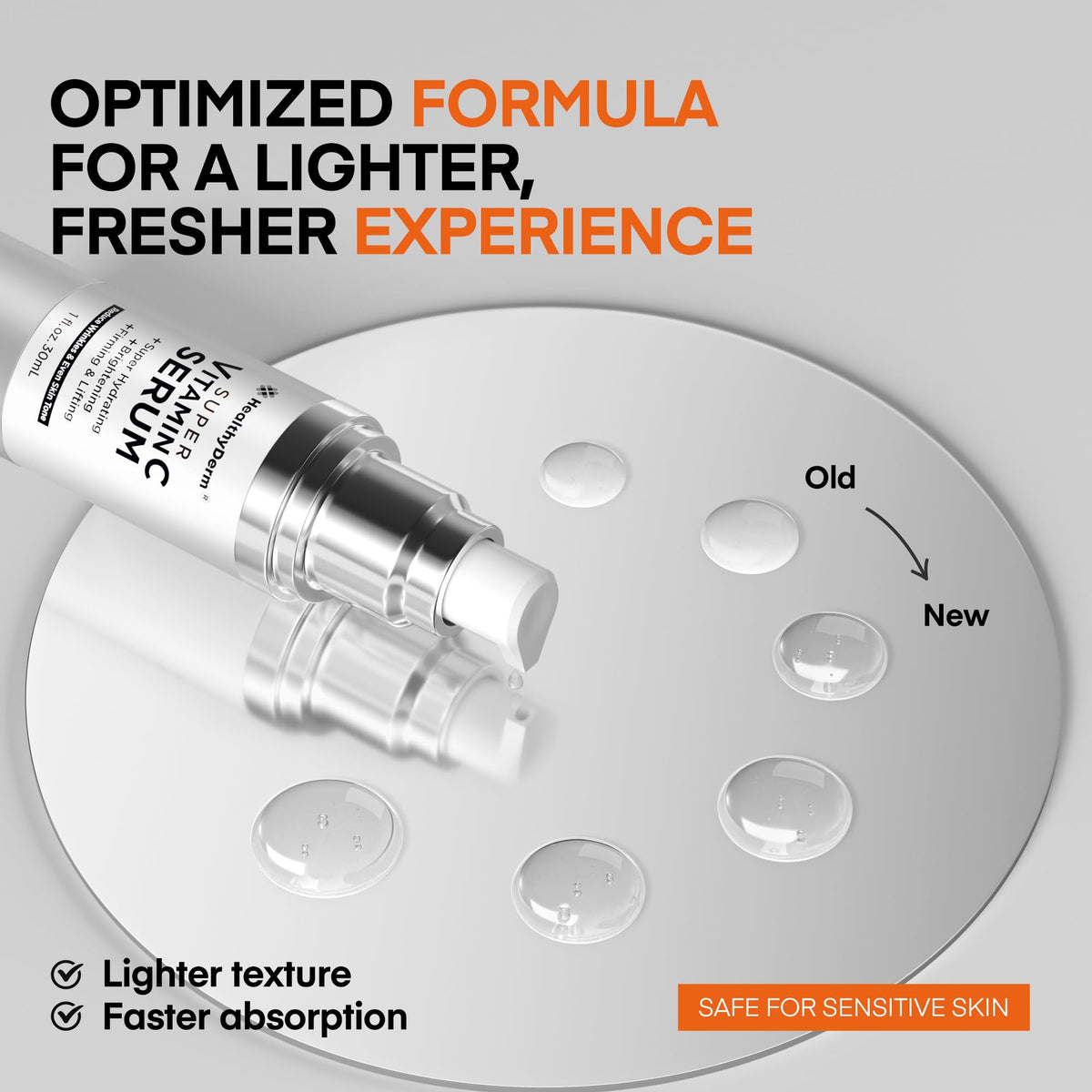 HealthyDerm bottle next to common items for size and practical scale