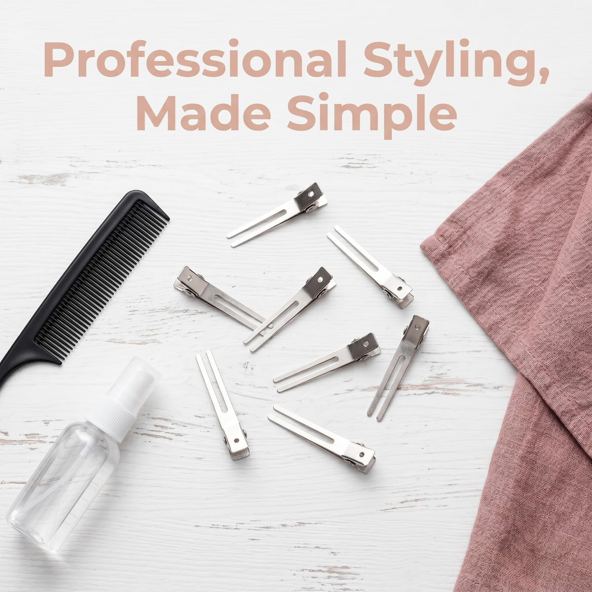 Hedume clips in a salon setting illustrating professional-grade styling use