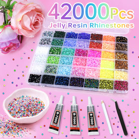 Heebabeys close-up of 3mm flat-back resin texture for consistent sparkle
