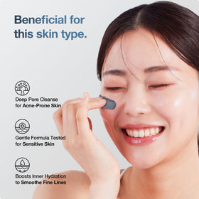 HEEDA bottle in bathroom routine next to towel, implies easy integration into skincare steps