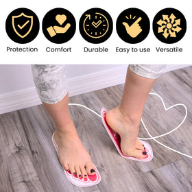 HeeStar pad flexibility detail showing pliable cardboard for walking