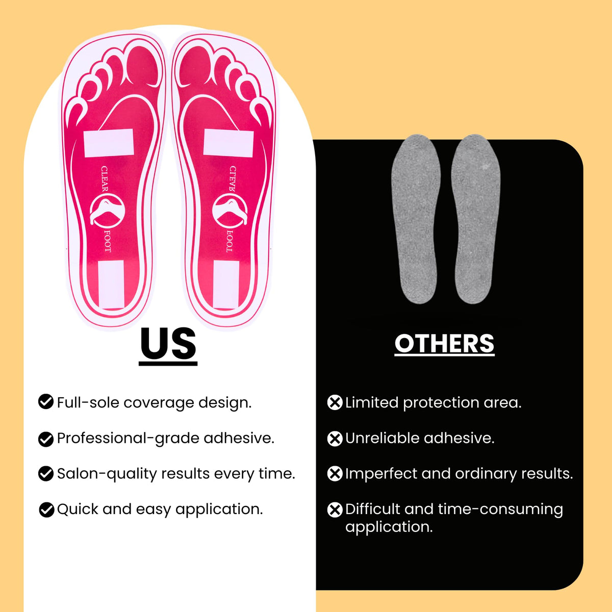 HeeStar size comparison with foot illustrating universal 10.9 inch fit