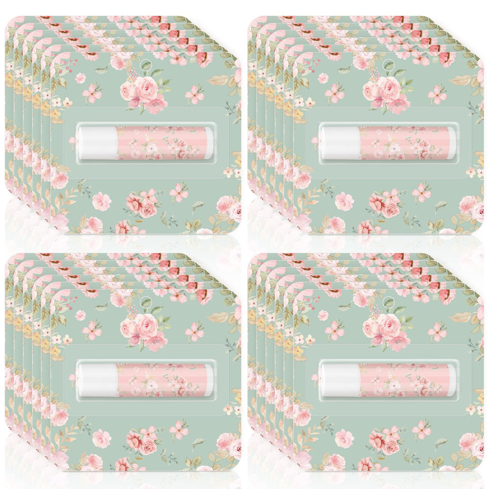 Heigble front packaging showing 24 floral lip balms and easy gifting
