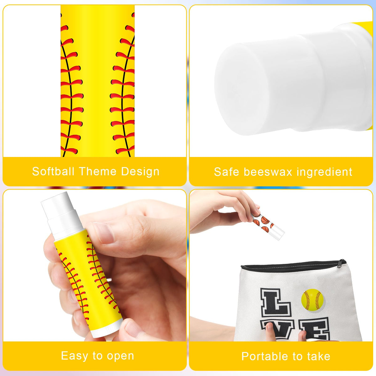 Heigble lip balm held in hand to show compact size and easy carry