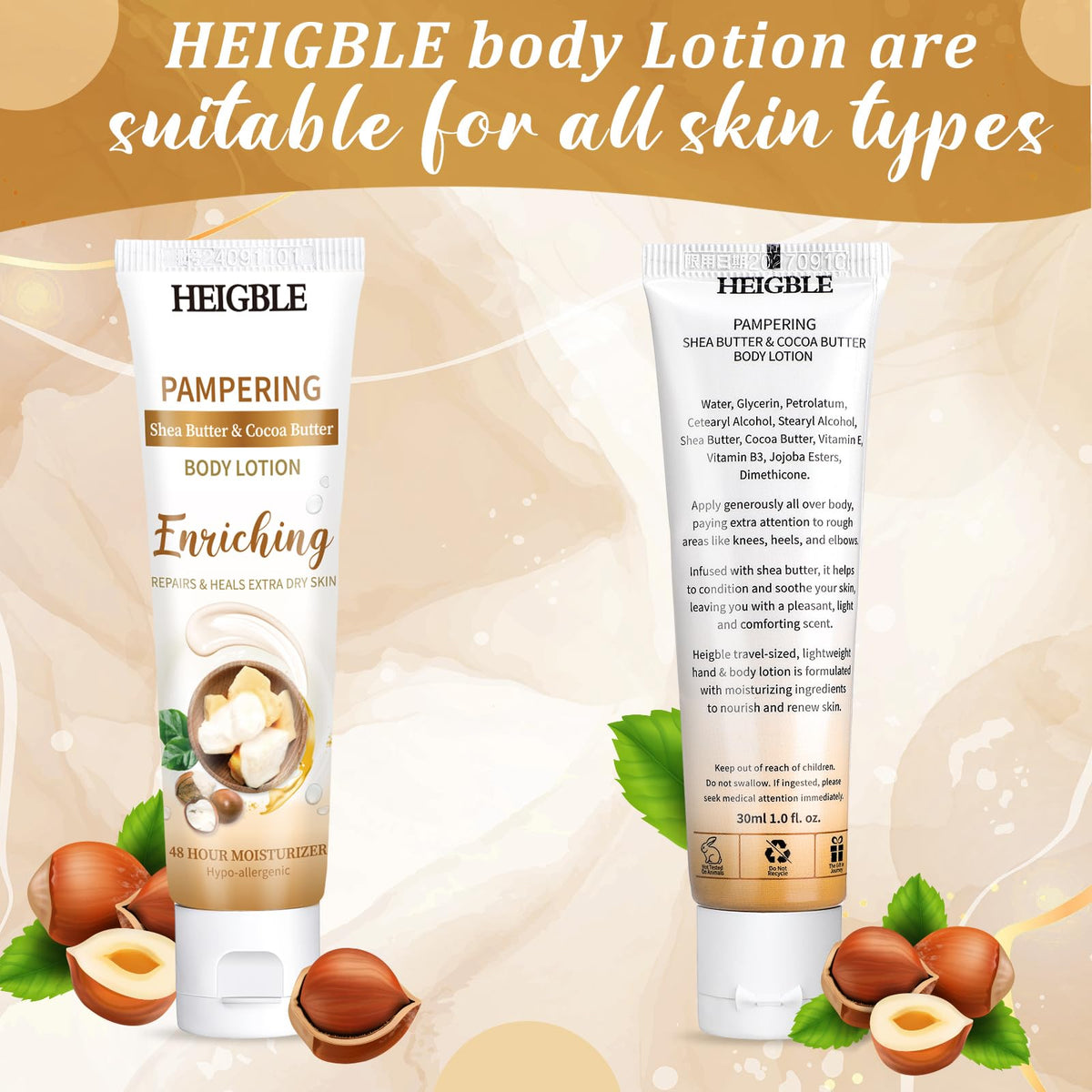 Heigble bottle in hand to show 1 oz size and portable benefit