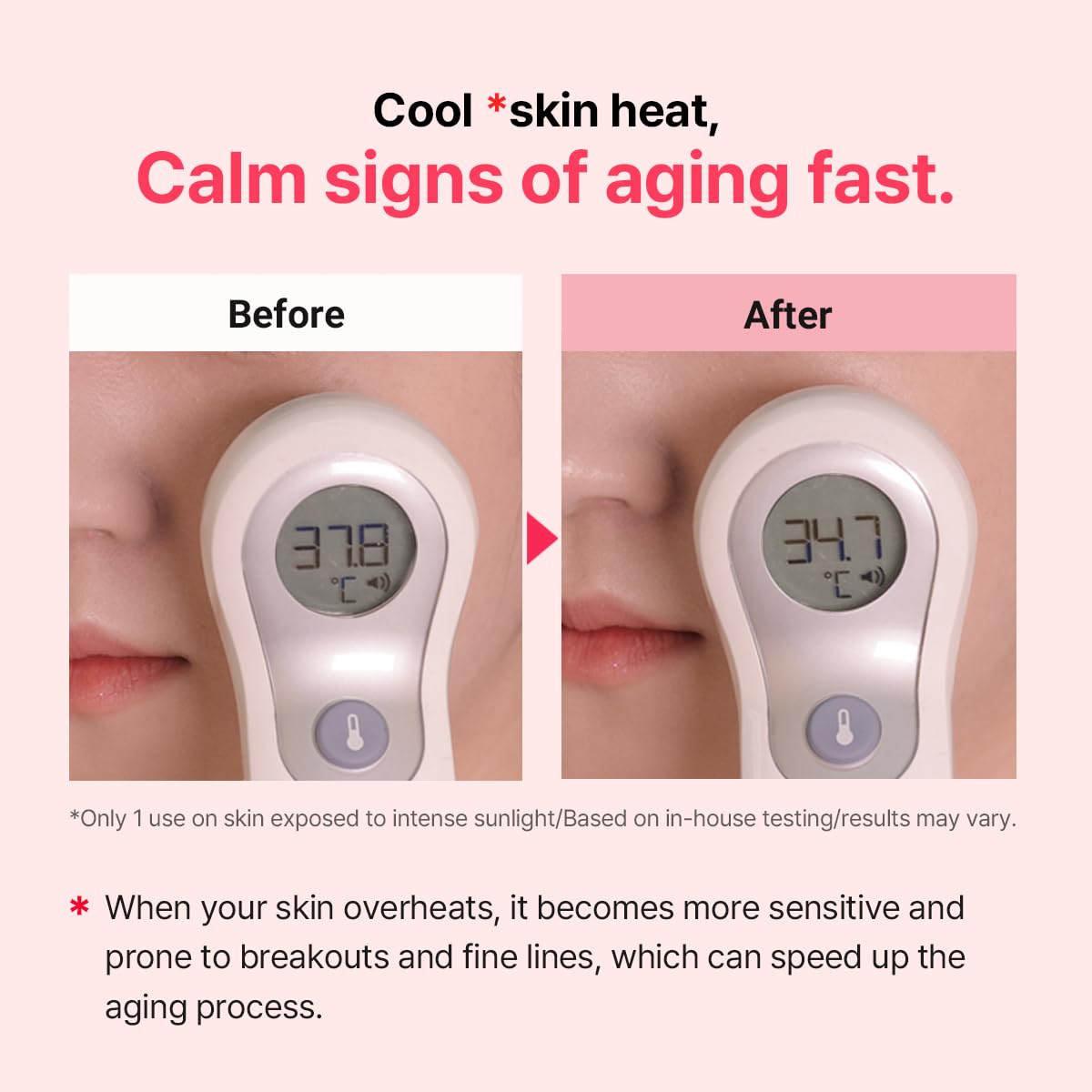 HEIMISH finger swatch spreading gel-cream demonstrating quick absorption