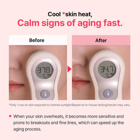 HEIMISH finger swatch spreading gel-cream demonstrating quick absorption