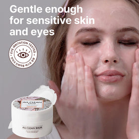 HEIMISH balm applied on hand to dissolve waterproof makeup quickly