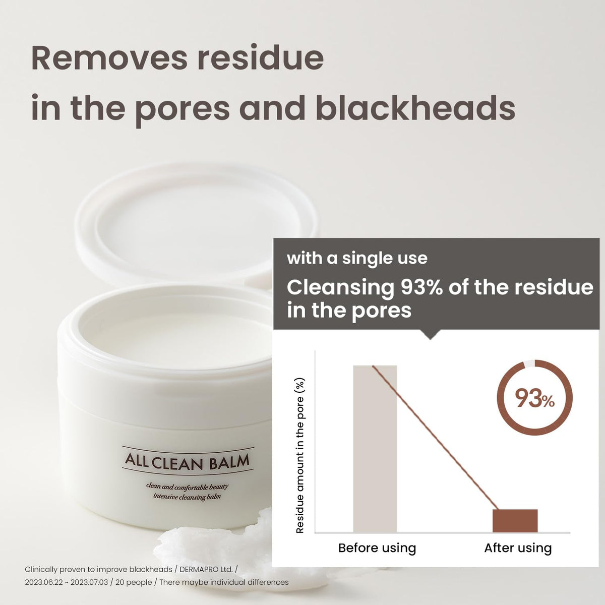 HEIMISH balm emulsified into milky texture for gentle rinsing