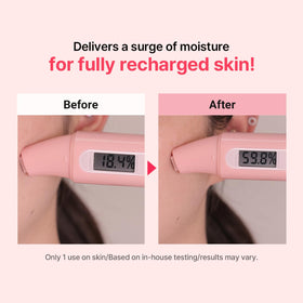 HEIMISH before and after face showing smoother, dewy skin benefit