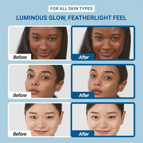 HEIMISH applied under makeup showing no white cast and seamless layering