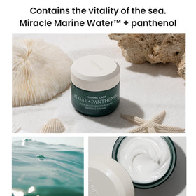 HEIMISH flatlay of marine extracts and Miracle Marine Water, emphasizes nourishing minerals