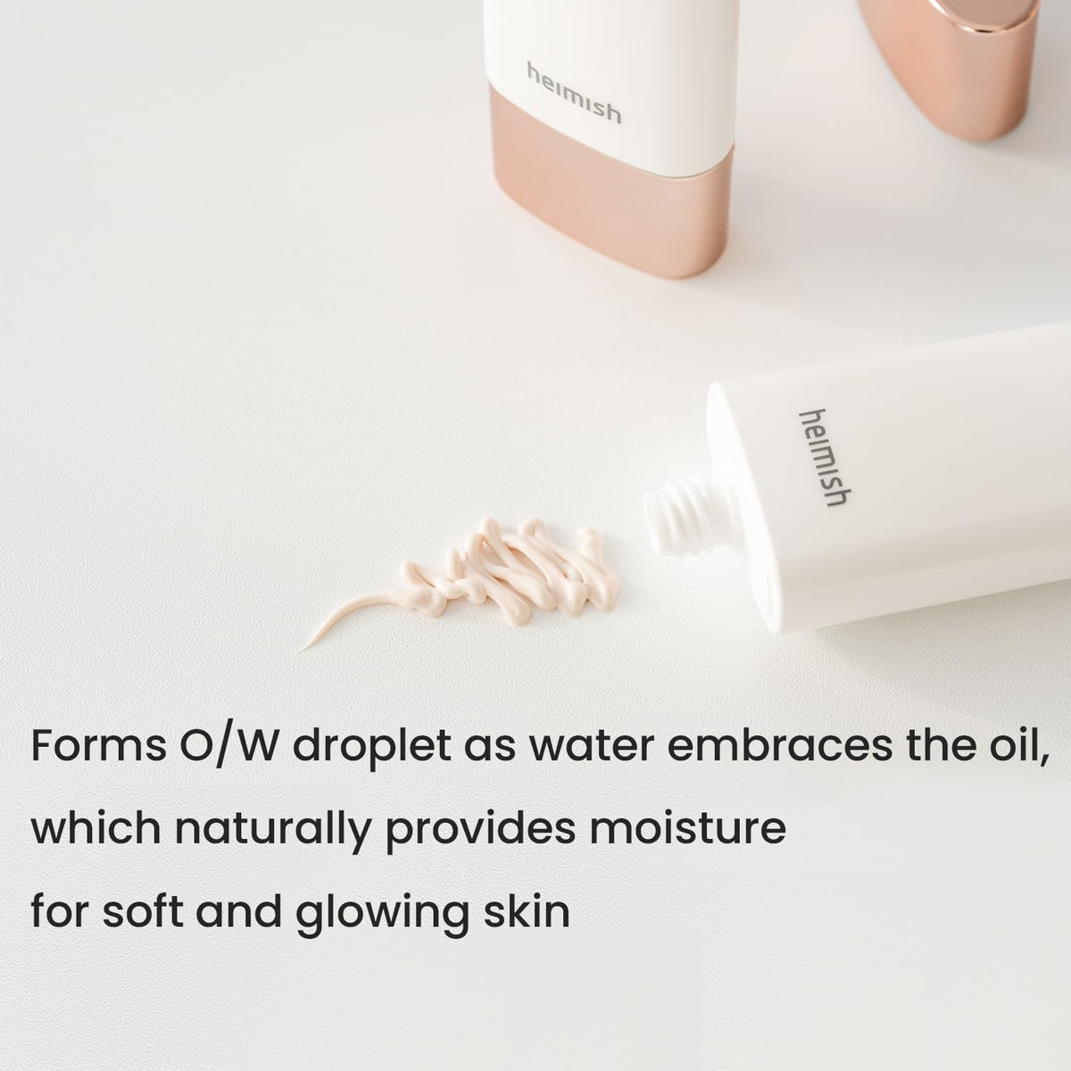 HEIMISH applying base on face for glowing, protected skin benefit