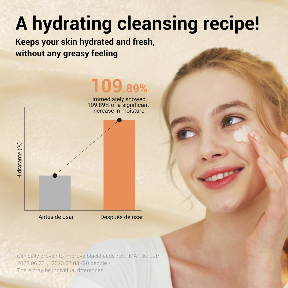 HEIMISH being gently massaged near the eye area to dissolve waterproof makeup safely