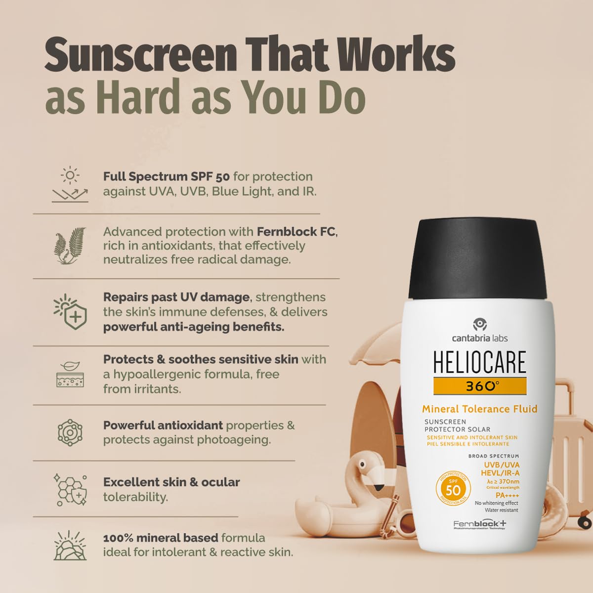 Heliocare 360 fluid being applied on hand for quick invisible coverage
