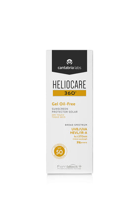 Heliocare 360 gel on skin application illustrating matte, non-greasy benefit