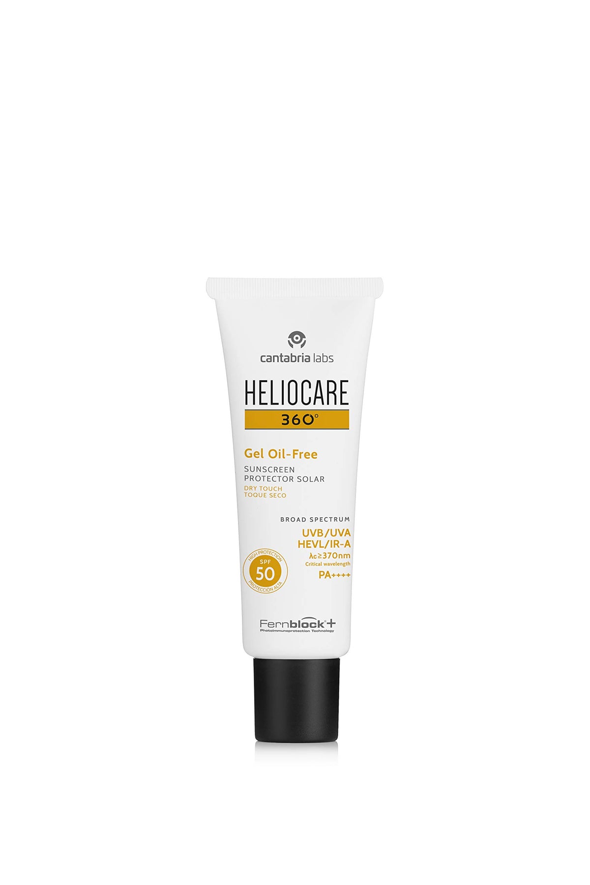 Heliocare 360 gel texture close-up demonstrating lightweight, fast-absorbing finish