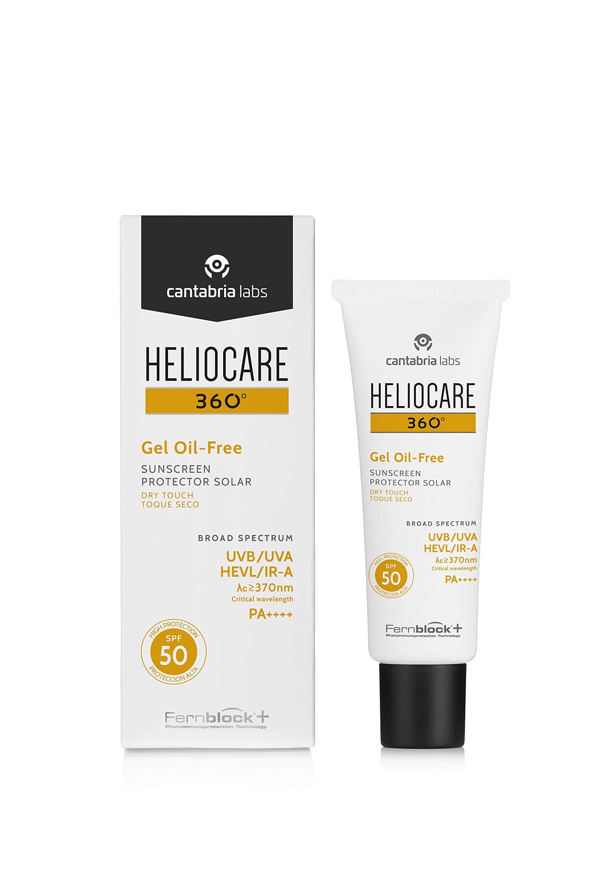Heliocare 360 front packaging showing SPF50 and 50ml for trusted protection