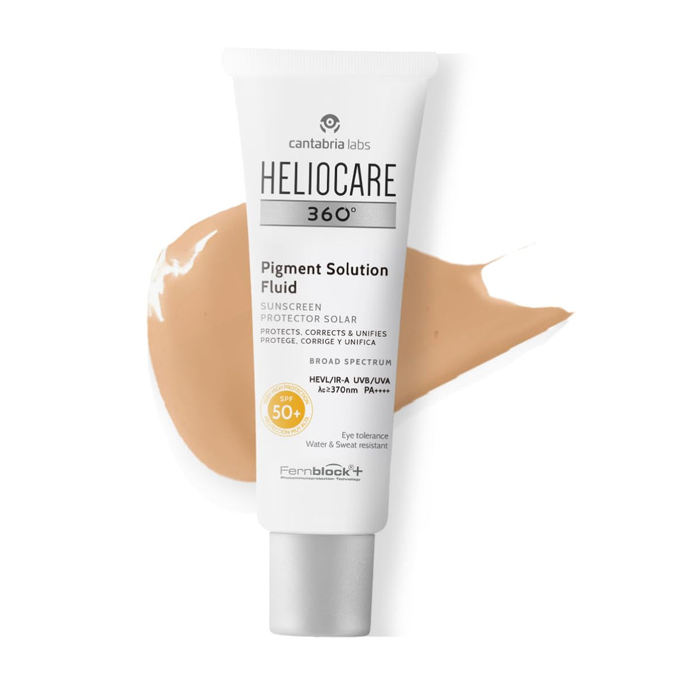 Heliocare front packaging showing 50ml bottle and SPF benefit