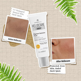 Heliocare label ingredients detail highlighting pigment-targeting technology