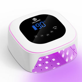 HELIVIVE front view of cordless lamp showing full chamber and benefit fast curing