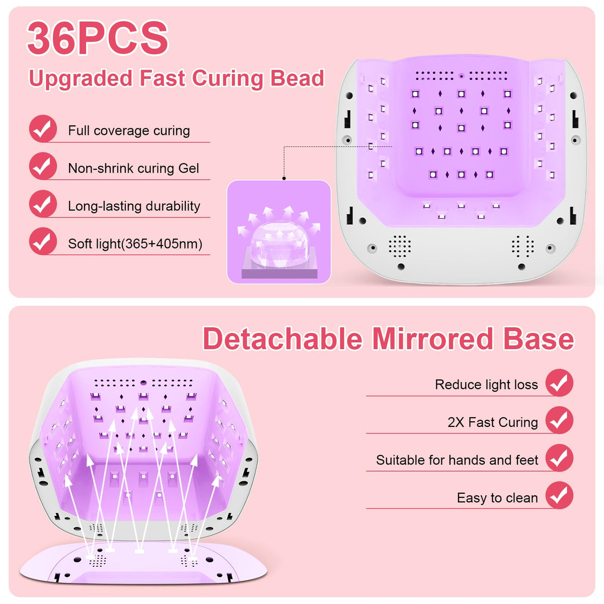 HELIVIVE removable mirrored base close-up improving light reflection and speed