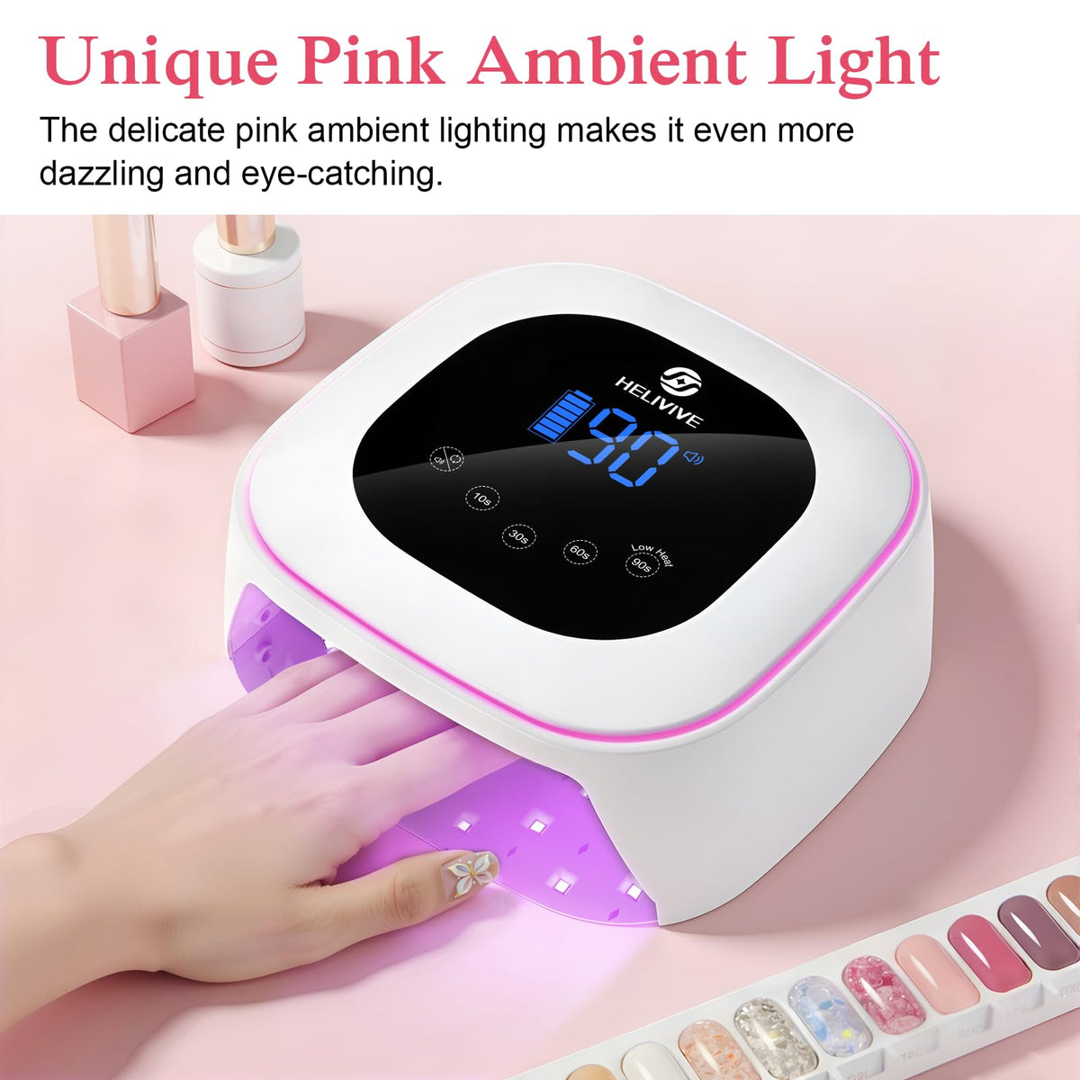 HELIVIVE ambient pink light ring illuminating lamp for stylish workspace appeal