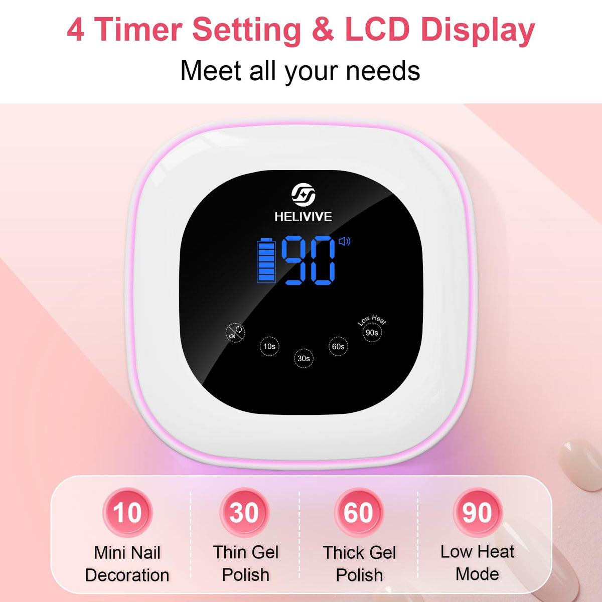 HELIVIVE touch display and timer panel for easy precise curing control