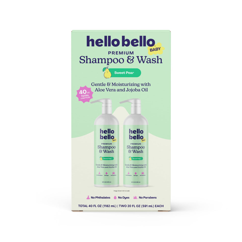 Hello Bello bottle front packaging showing product and gentle scent benefit