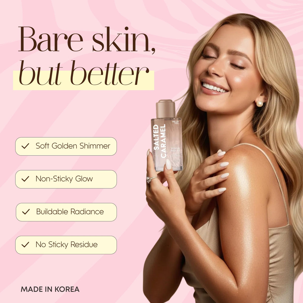 Hello You label close-up highlighting vegan collagen and clean formula benefit