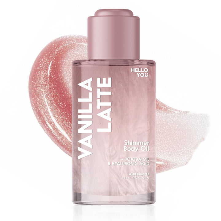 Hello You front packaging showing vanilla latte shimmer and benefit of radiant glow