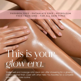Hello You label close-up emphasizing 95% natural ingredients and clean-beauty benefit