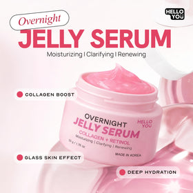Hello You open jar jelly texture close-up, shows lightweight cooling hydration