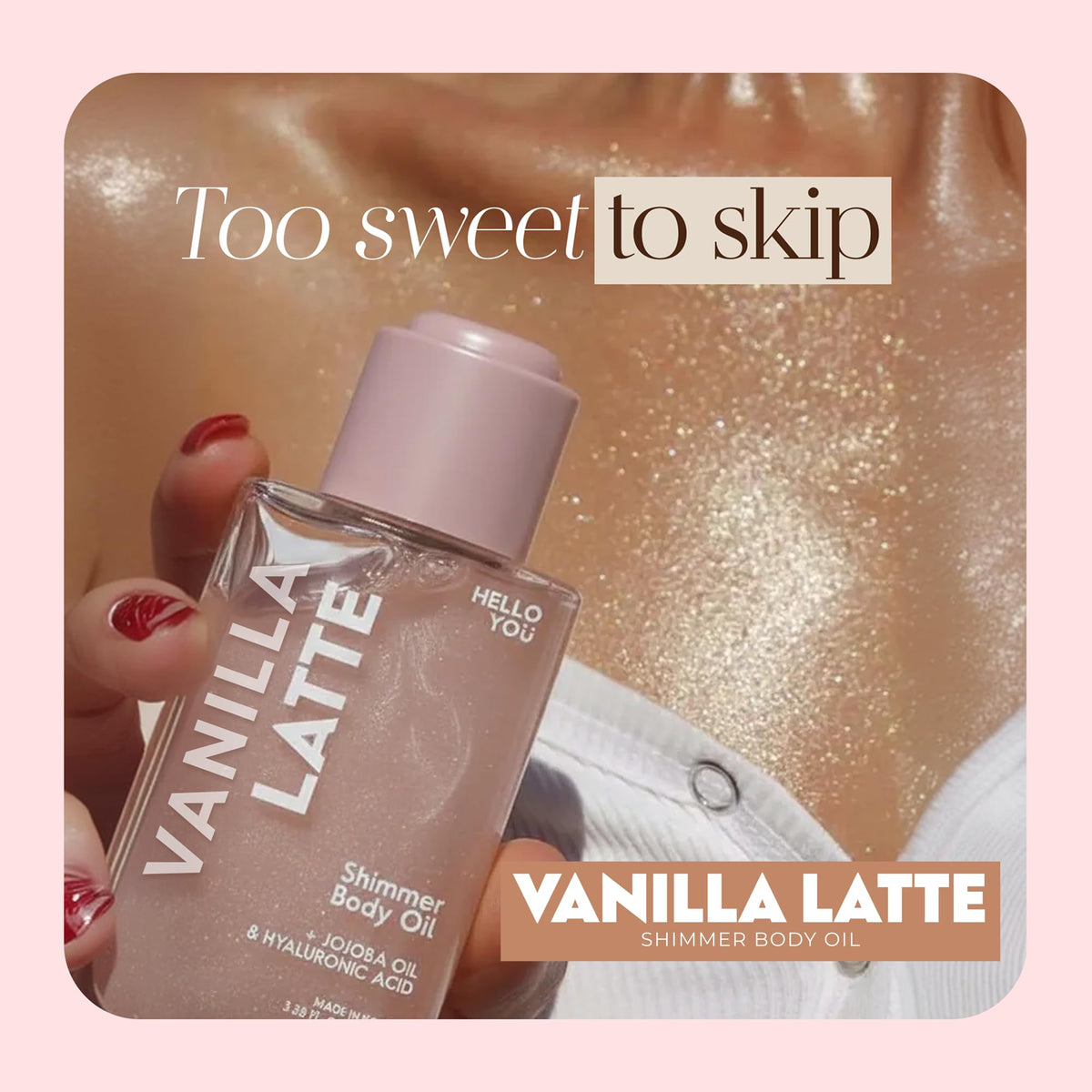 Hello You oil texture close-up highlighting jojoba and hyaluronic moisturizing benefits