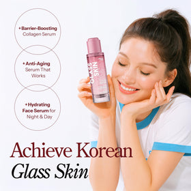 Hello You serum on bathroom shelf in lifestyle scene promoting daily skincare routine