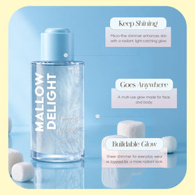 Hello You shimmer on arm detail revealing subtle glow and hydrated-looking skin after application