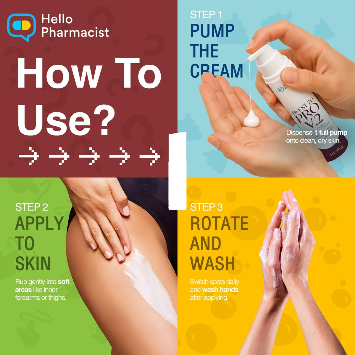 HelloPharmacist cream texture closeup displaying smooth, non‑greasy finish