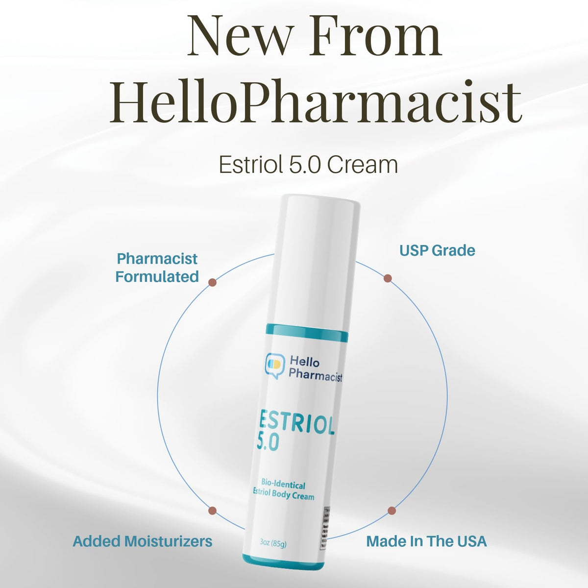 HelloPharmacist cream on bathroom counter illustrating daily routine convenience benefit