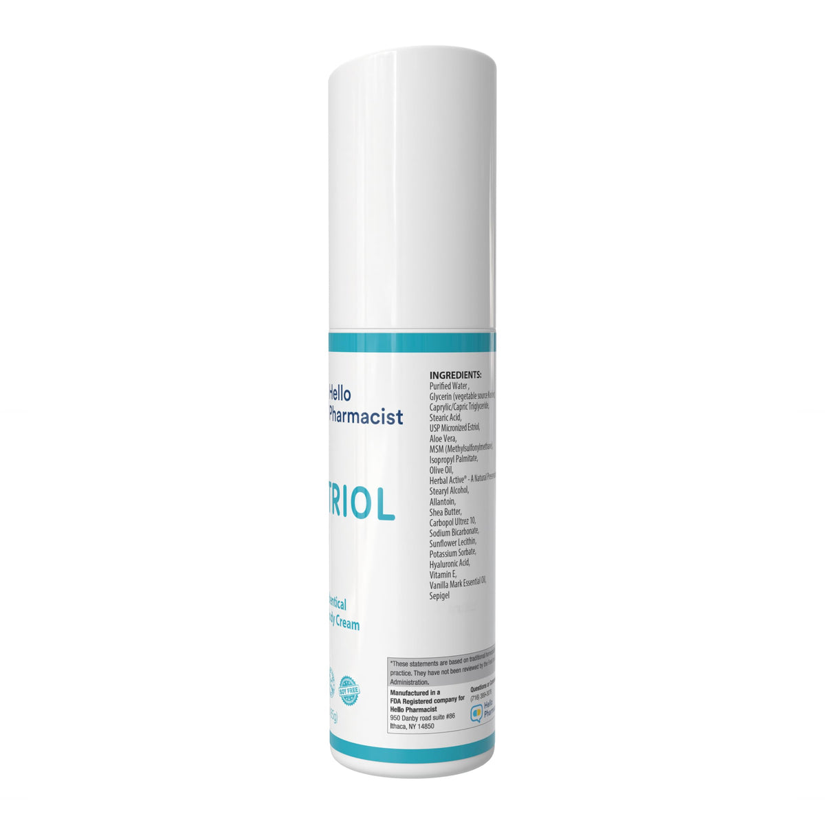 HelloPharmacist cream texture swirl highlighting hyaluronic hydration benefit