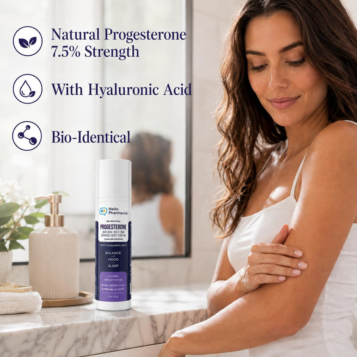 HelloPharmacist cream in use applied to inner forearm demonstrating easy absorption